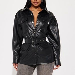 Faux Leather Shirt/ Jacket